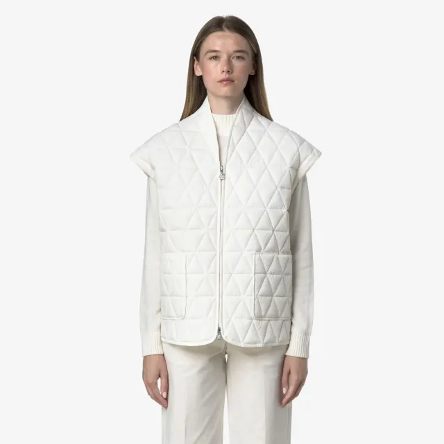 K-Way Saloire Diamond Quilted vesta dama alb matlasata