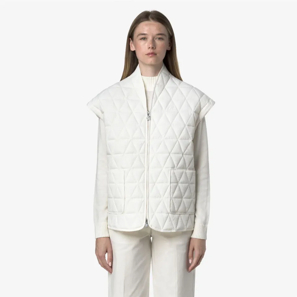 K-Way Saloire Diamond Quilted vesta dama alb matlasata