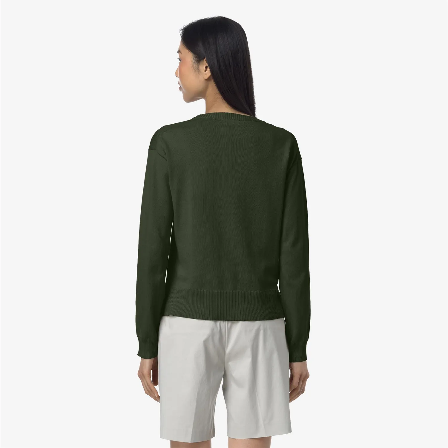 K-Way Domitine Cotton PS pulover bumbac verde damă