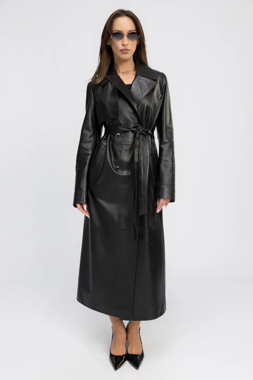 Mareus Fabrica de Blanuri Obsidian Black 440 trench piele damă