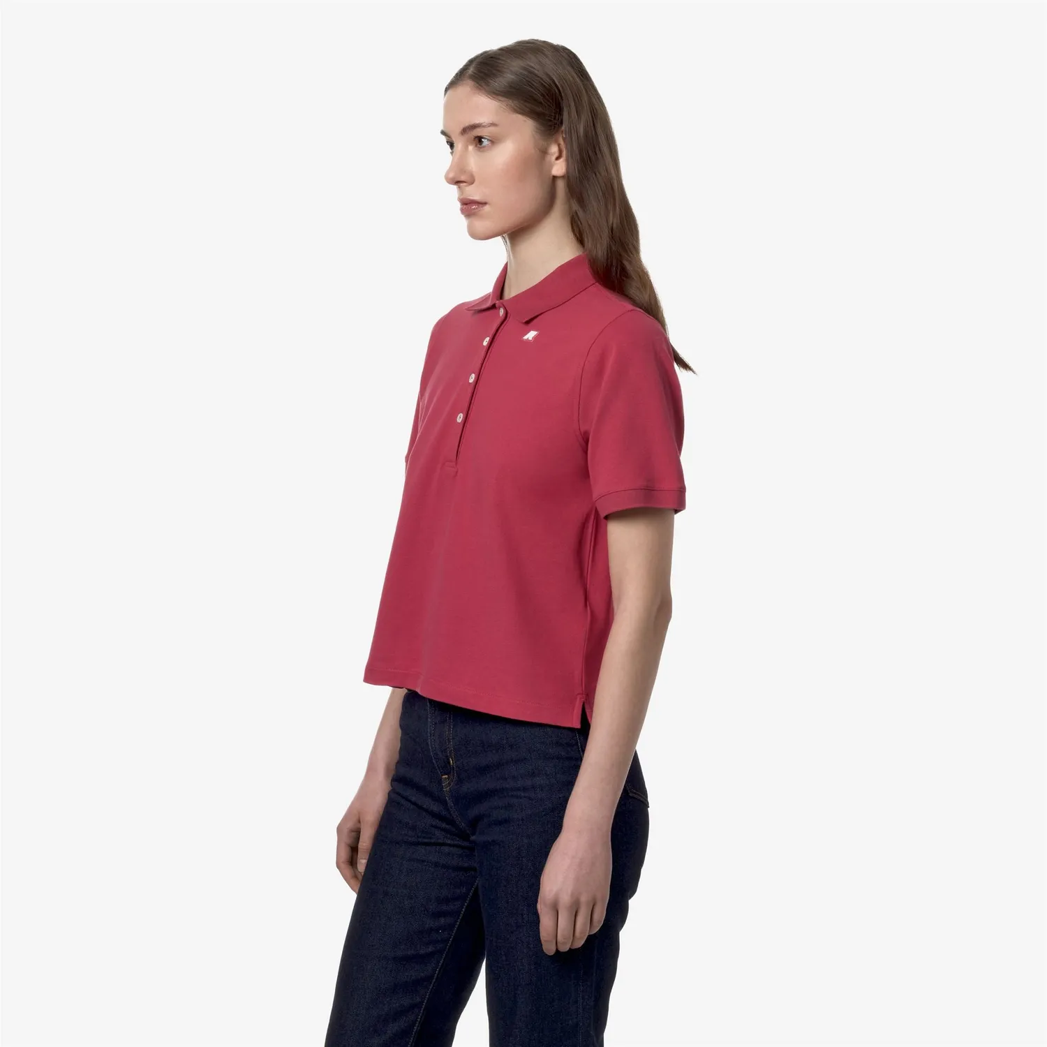 K-Way Liselle polo dama roz inchis bumbac stretch