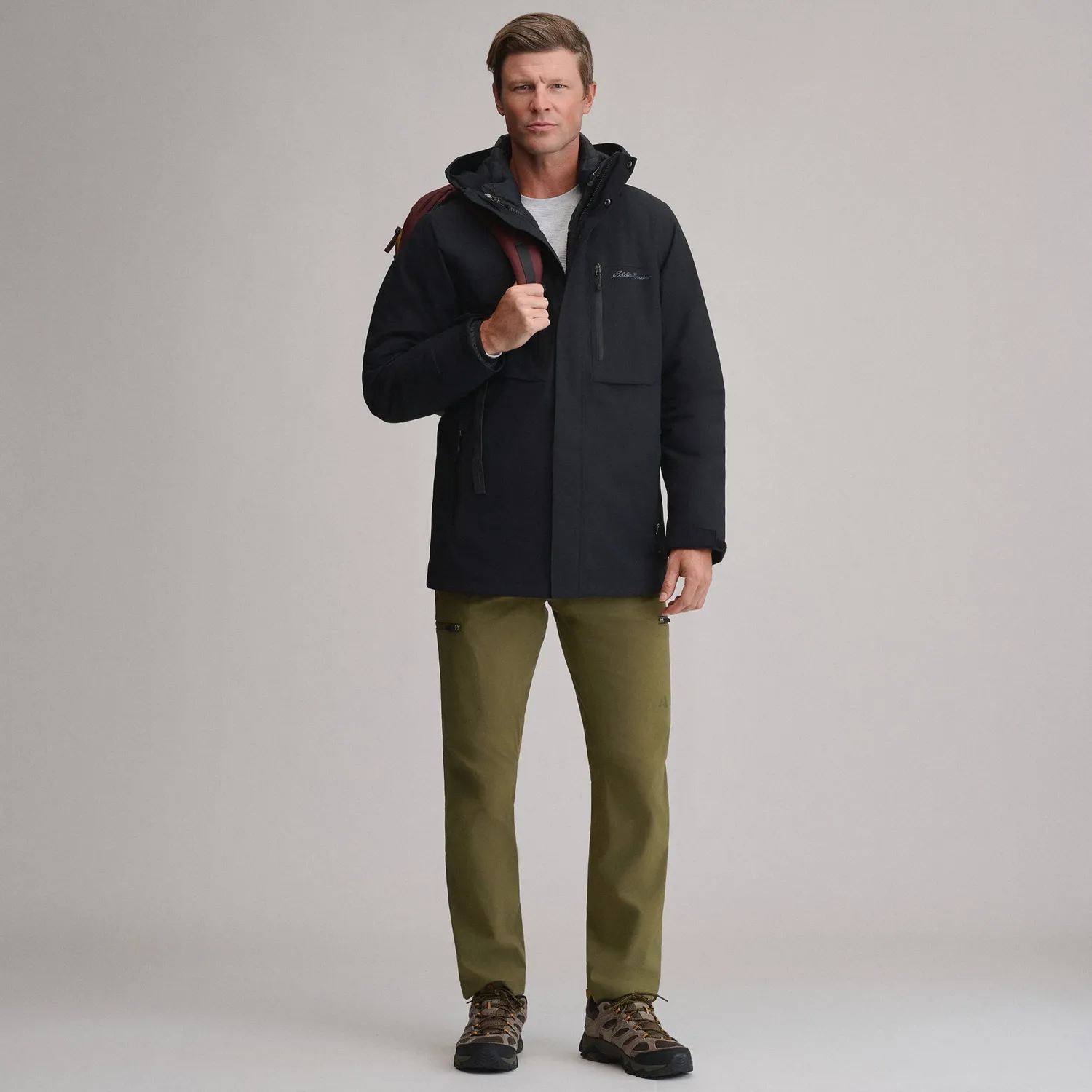Eddie Bauer Seabold 3-in-1 parka Light Khaki impermeabilă