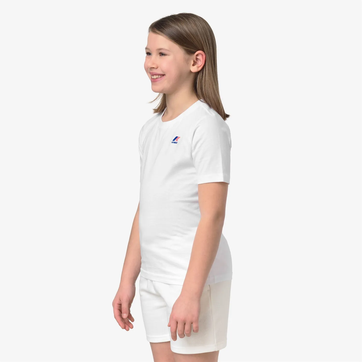 K-Way Leonide tricou copii alb bumbac pliabil