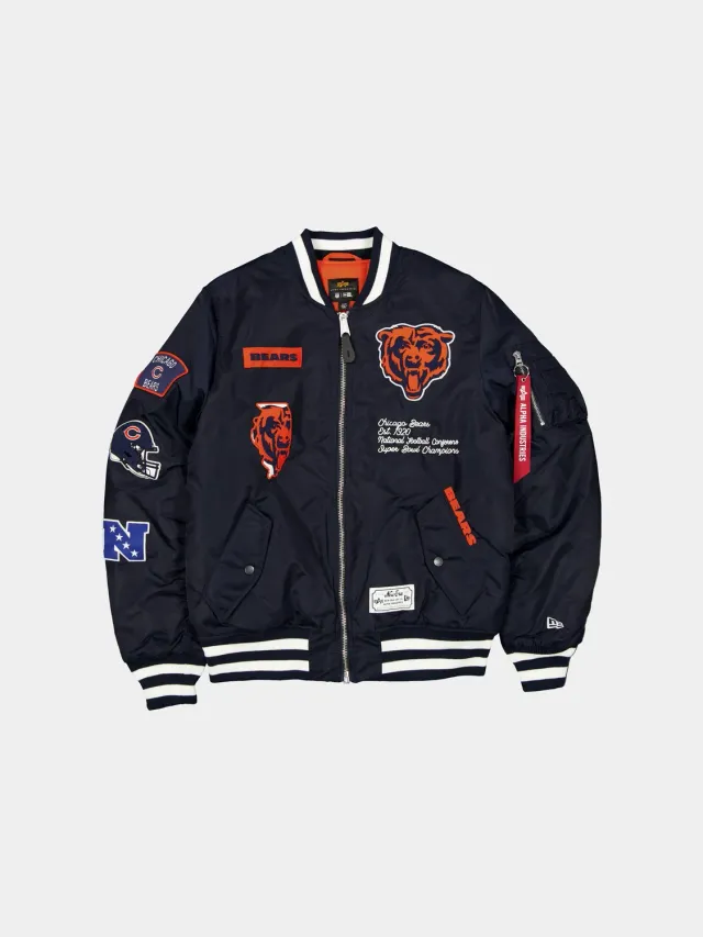 Alpha Industries MA-1 Chicago Bears geaca bomber bleumarin