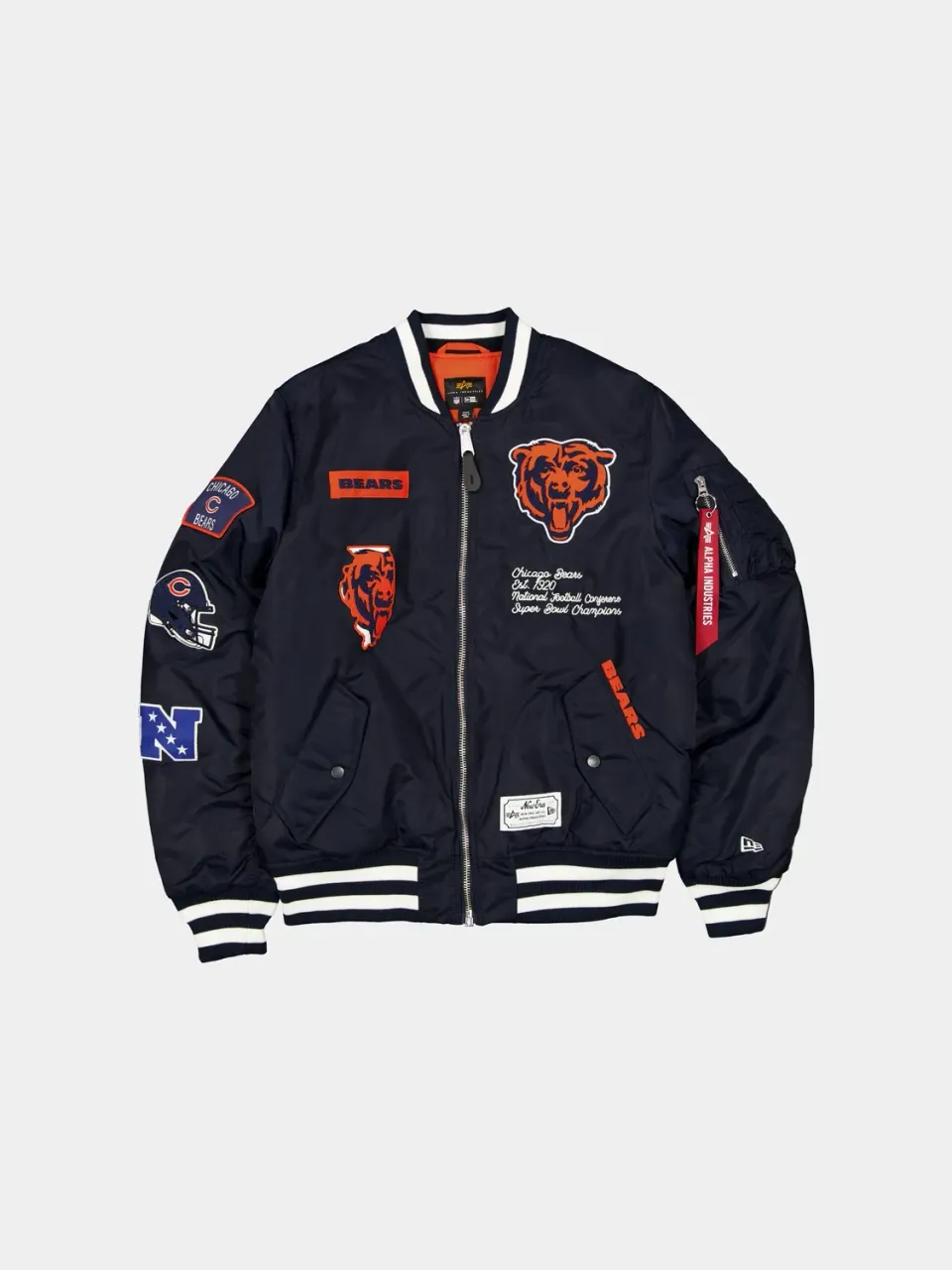 Alpha Industries MA-1 Chicago Bears geaca bomber bleumarin