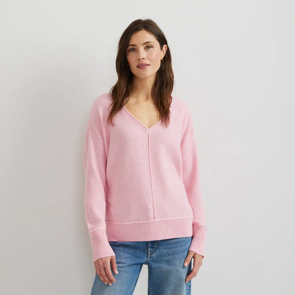 Eddie Bauer V-Neck Sweater pulover Sage bumbac