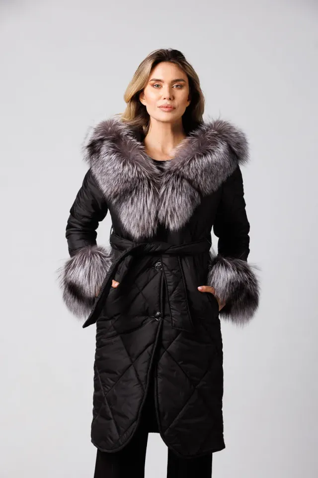 Mareus Obsidian Grey Frost 140 parka dama blana vulpe 110 cm