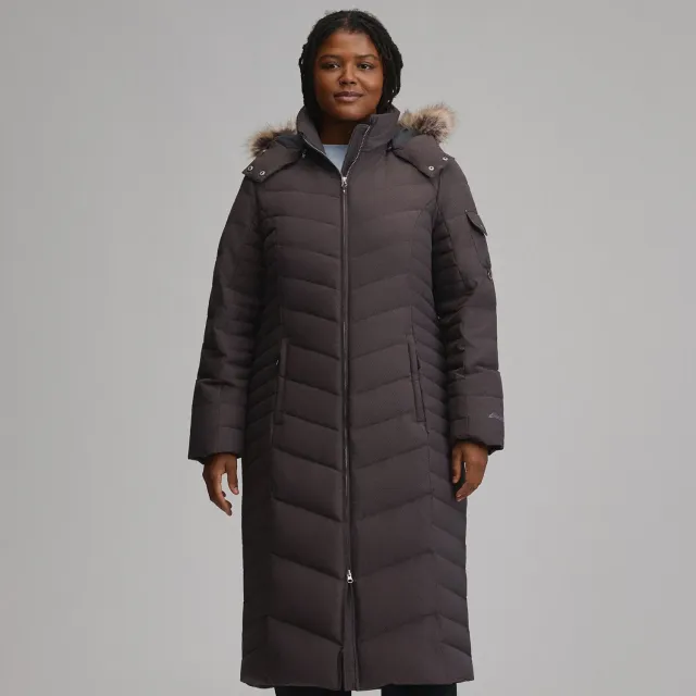 Eddie Bauer Sun Valley palton puf damă lung storm negru