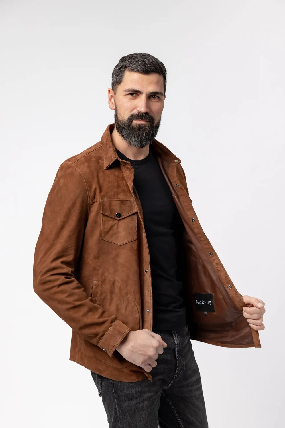 Mareus 107 geacă piele bărbați Chocolate