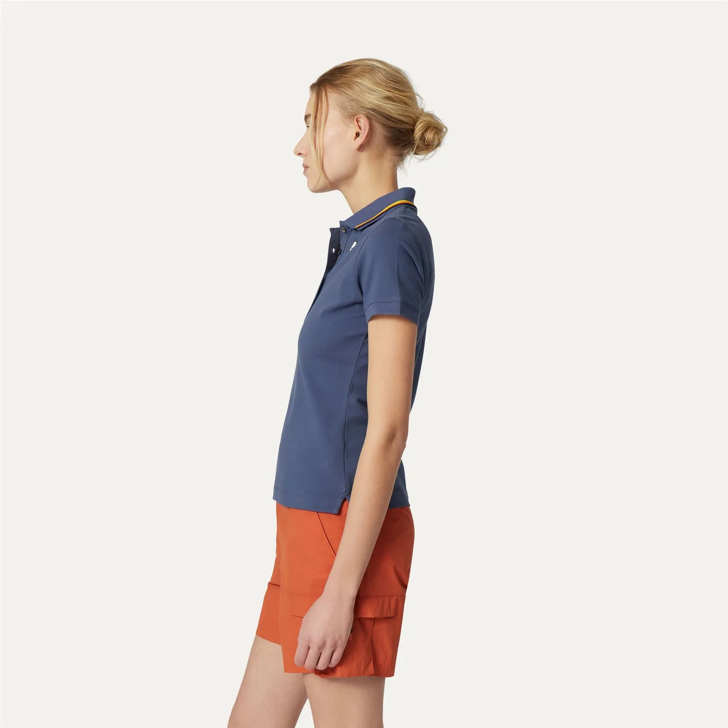 K-Way Jeannine tricou polo dama albastru indigo bumbac