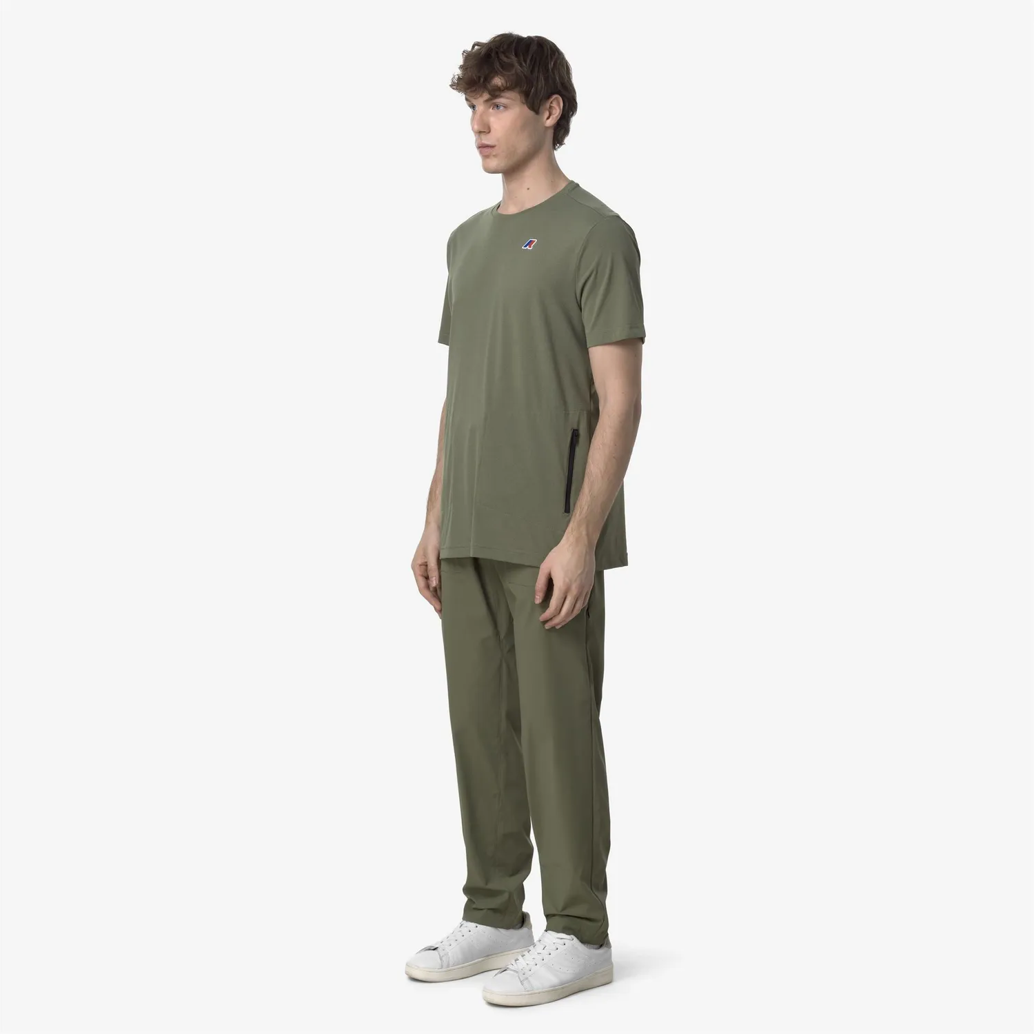 K-Way Med Travel pantaloni sport verde lichen bumbac