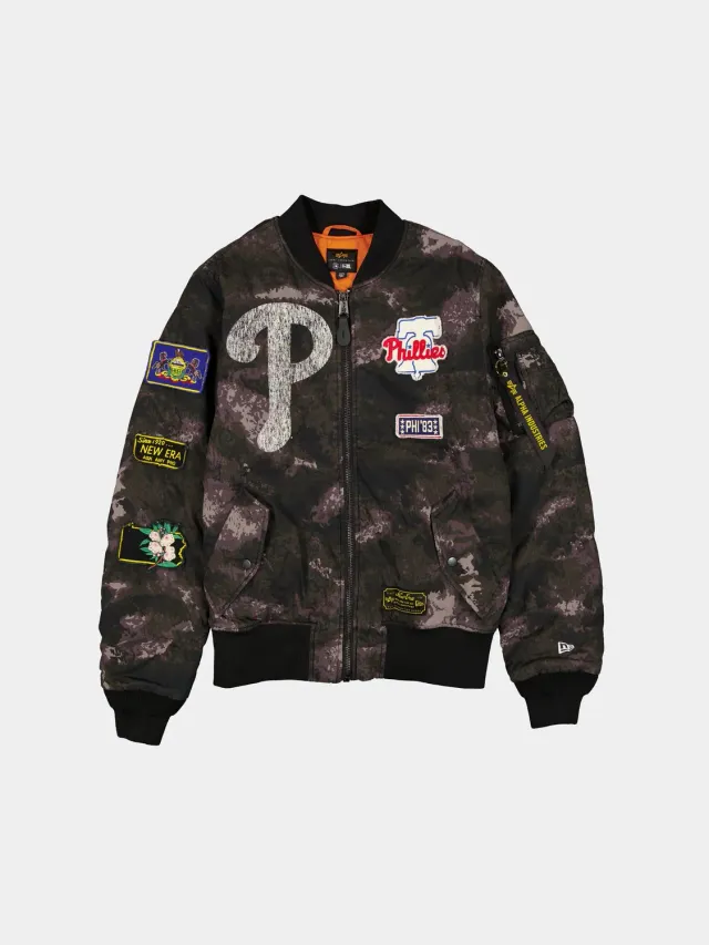 Alpha Industries MA-1 Philadelphia Phillies geaca bomber negru camo