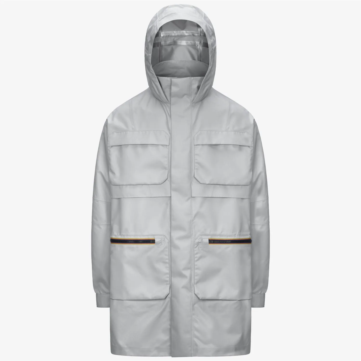 K-Way Effie geaca unisex gri 3/4 satinata cu gluga
