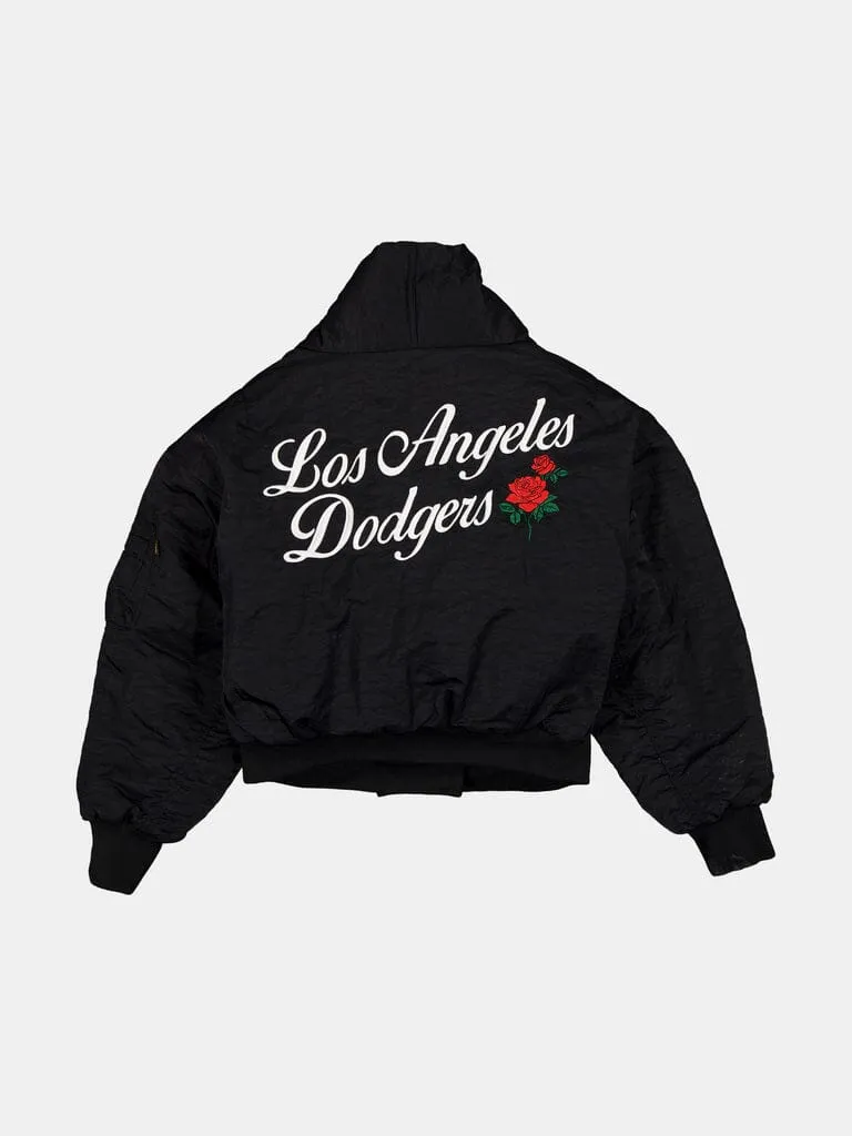 Alpha Industries Dodgers bomber dama negru cu guler