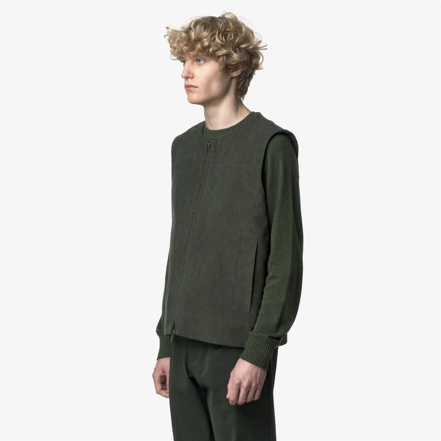 K-Way Barry vesta barbati verde cu tartan matlasata