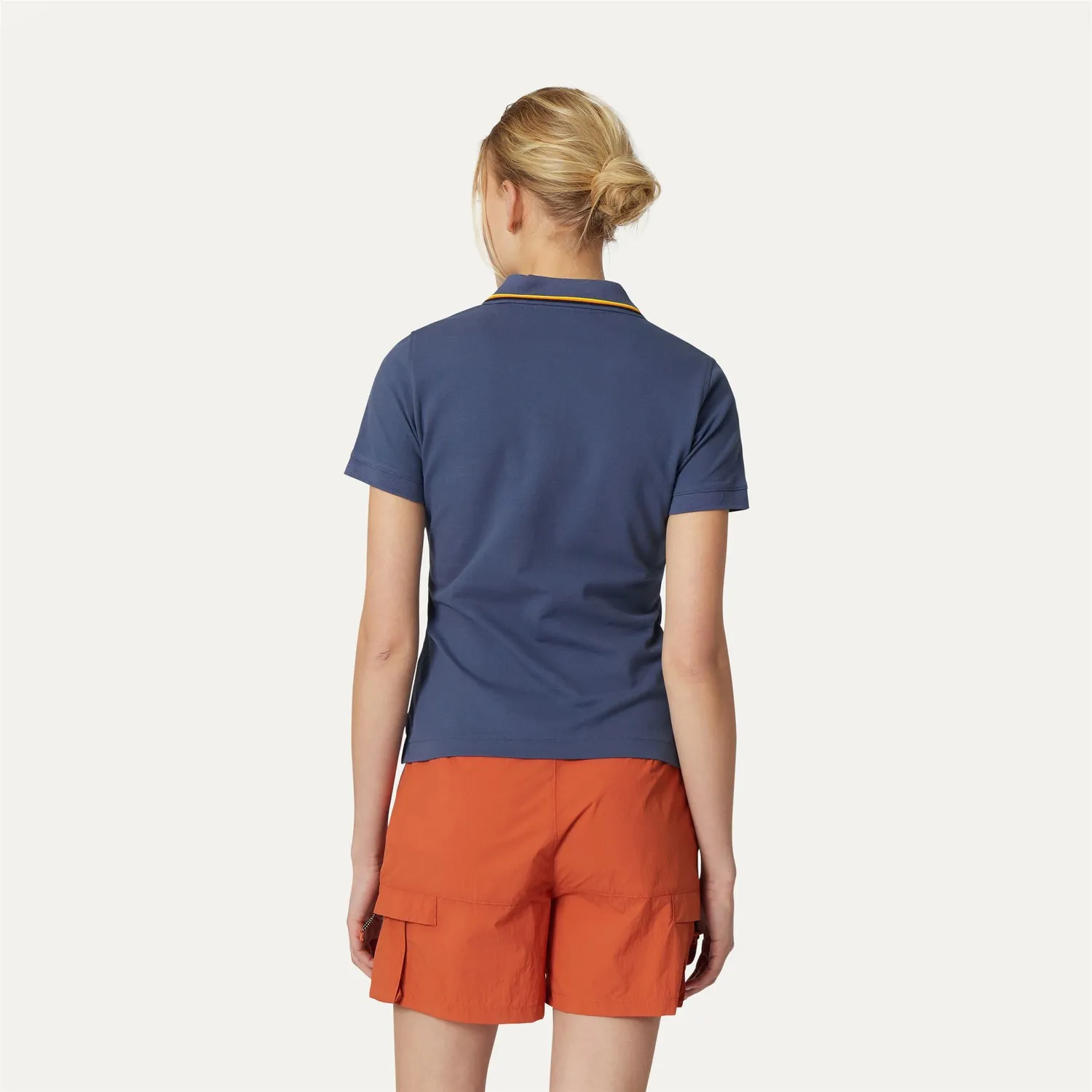 K-Way Jeannine tricou polo dama albastru indigo bumbac