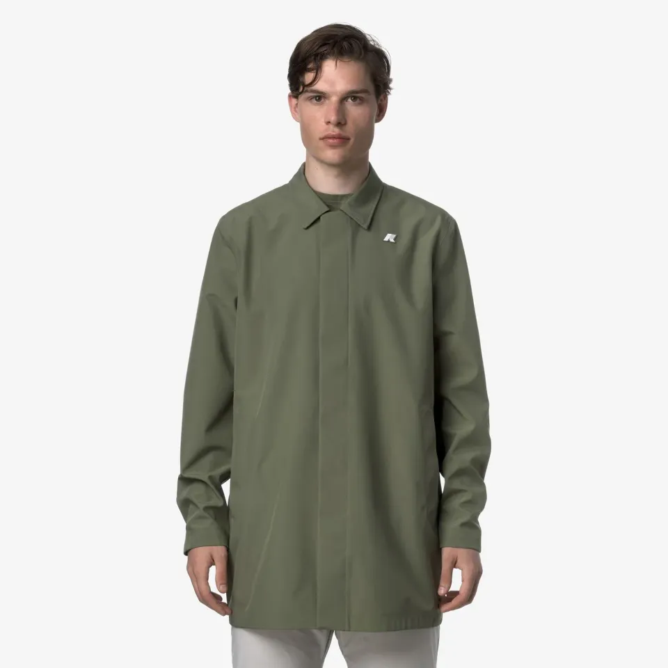K-Way Benny Bonded Jersey palton barbati verde impermeabil