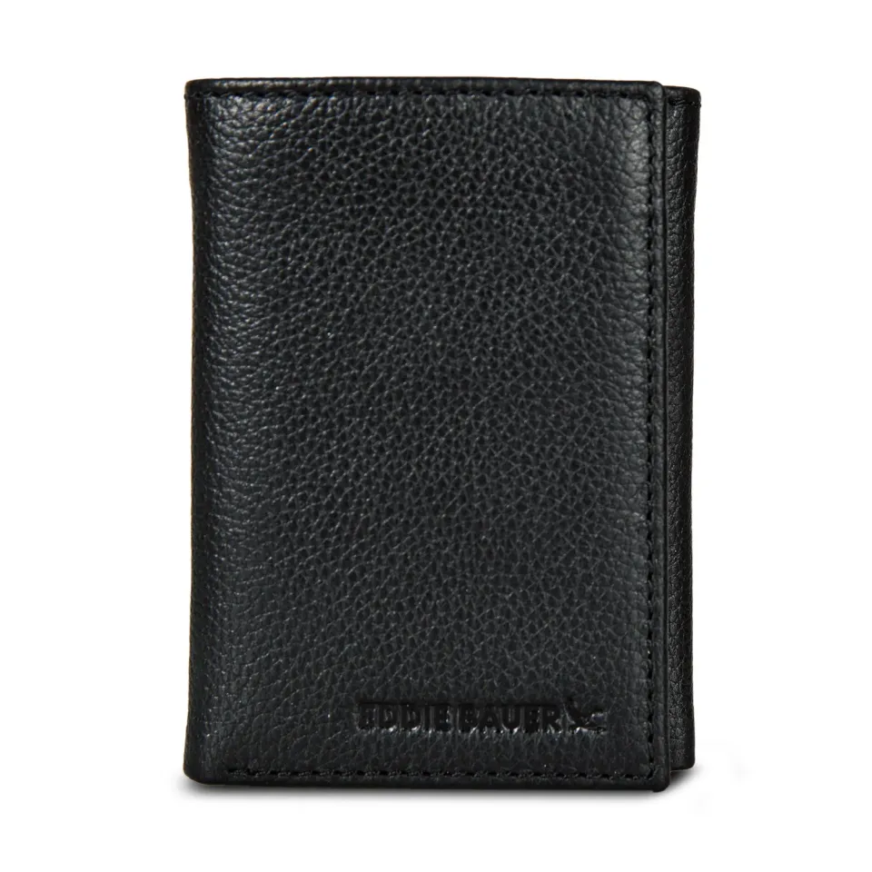 Eddie Bauer Signature portofel piele negru trifold