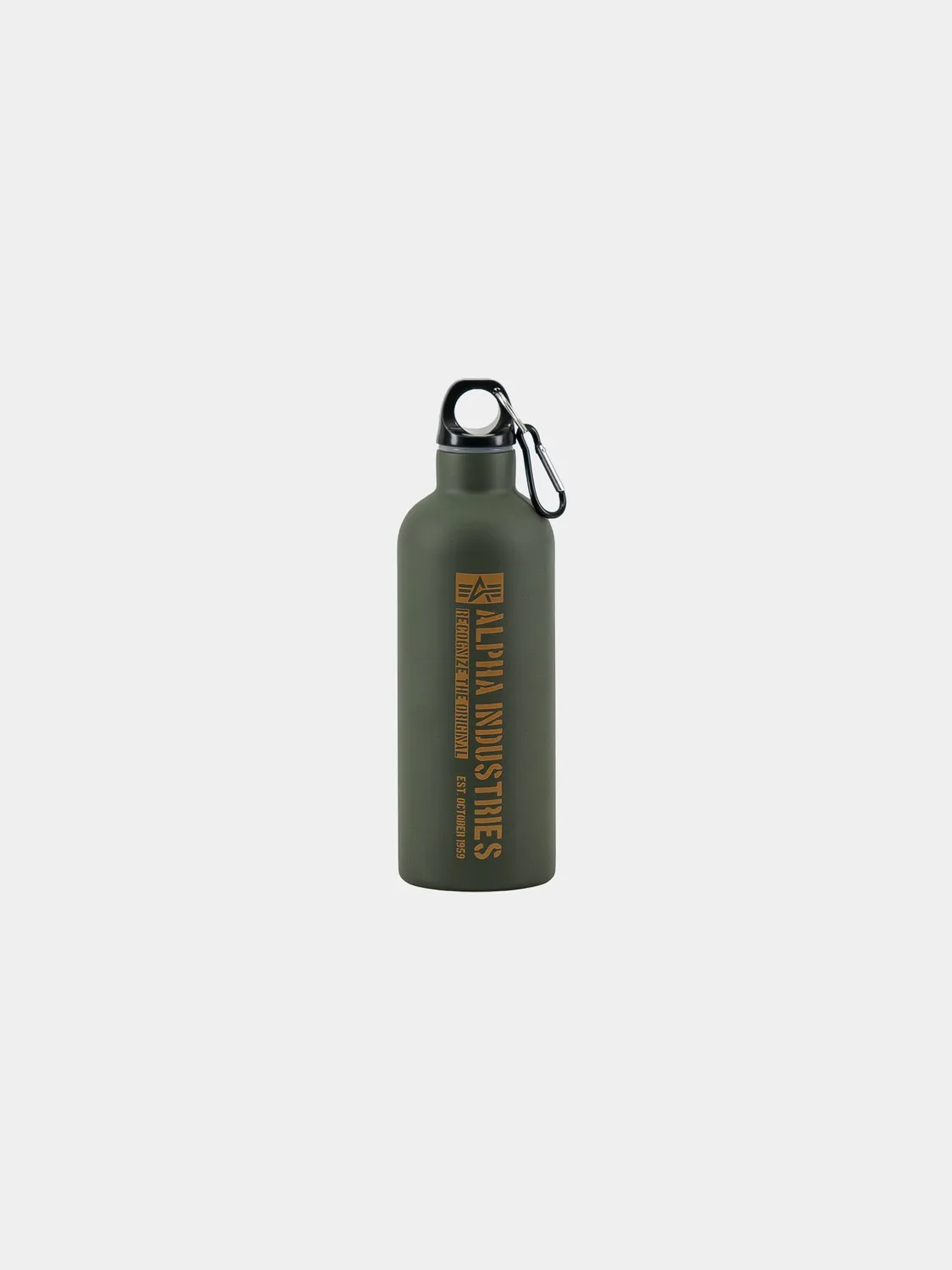 Alpha Industries Logo sticla apa negru otel 500 ml
