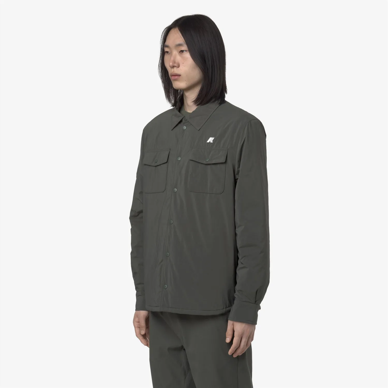 K-Way Umbert Plain Warm K2136JW camasa-geaca verde negricios