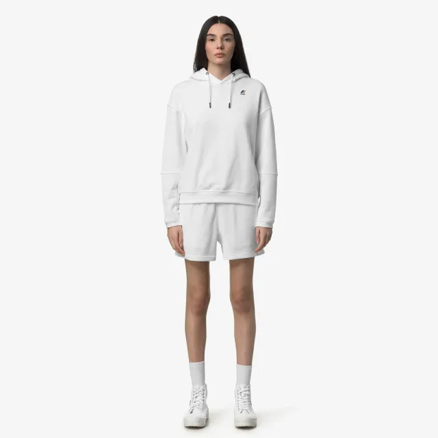 K-Way Ninette Poly Cotton hanorac dama alb cu gluga fleece
