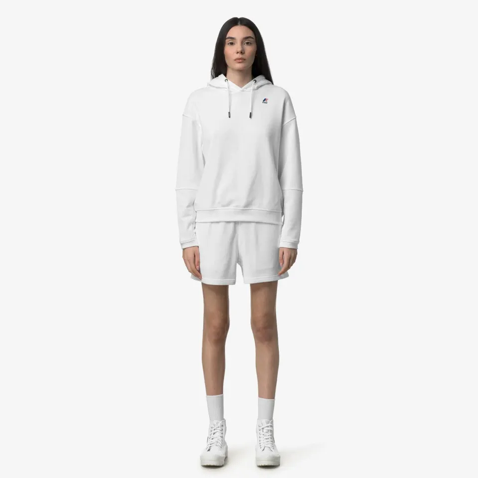 K-Way Ninette Poly Cotton hanorac dama alb cu gluga fleece