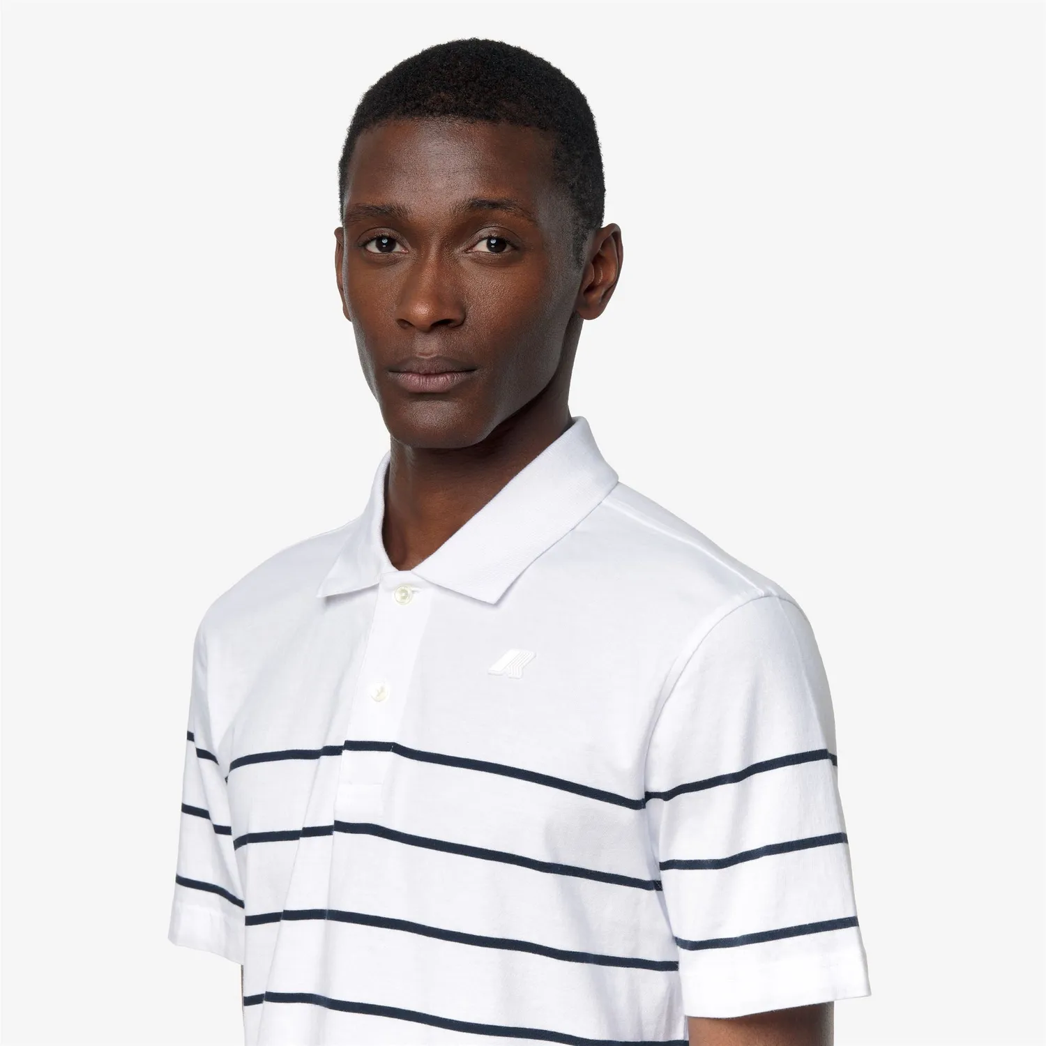 K-Way Layo K4138TW polo alb-albastru dungi slim