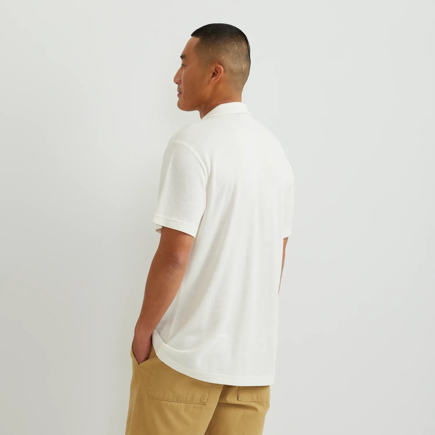 Eddie Bauer Journey Modal polo dungi barbati ivory