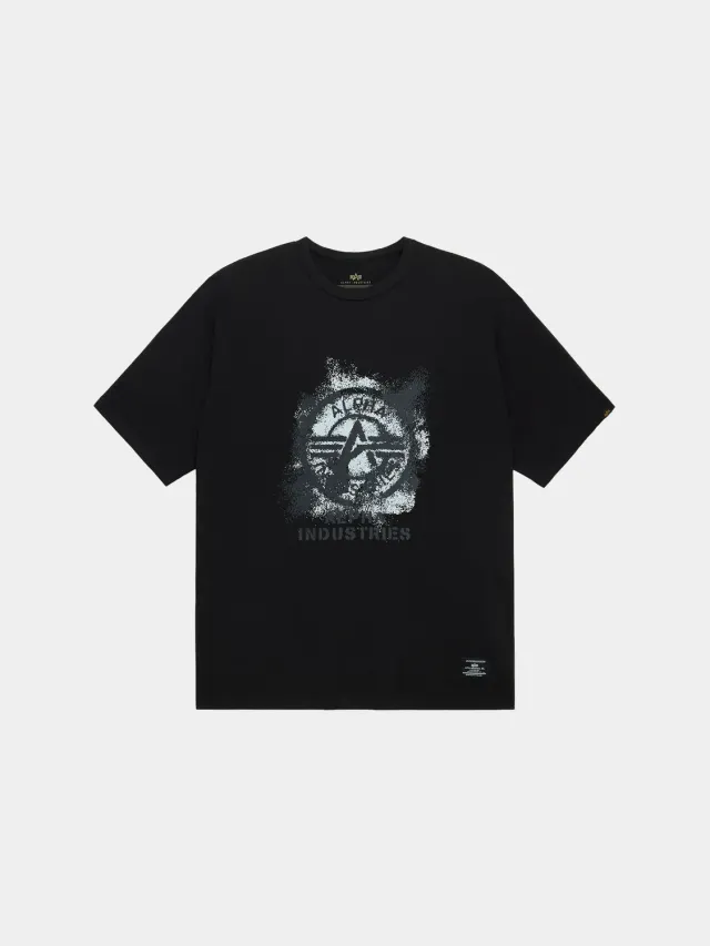 Alpha Industries Relaxed Faded Print tricou negru bumbac