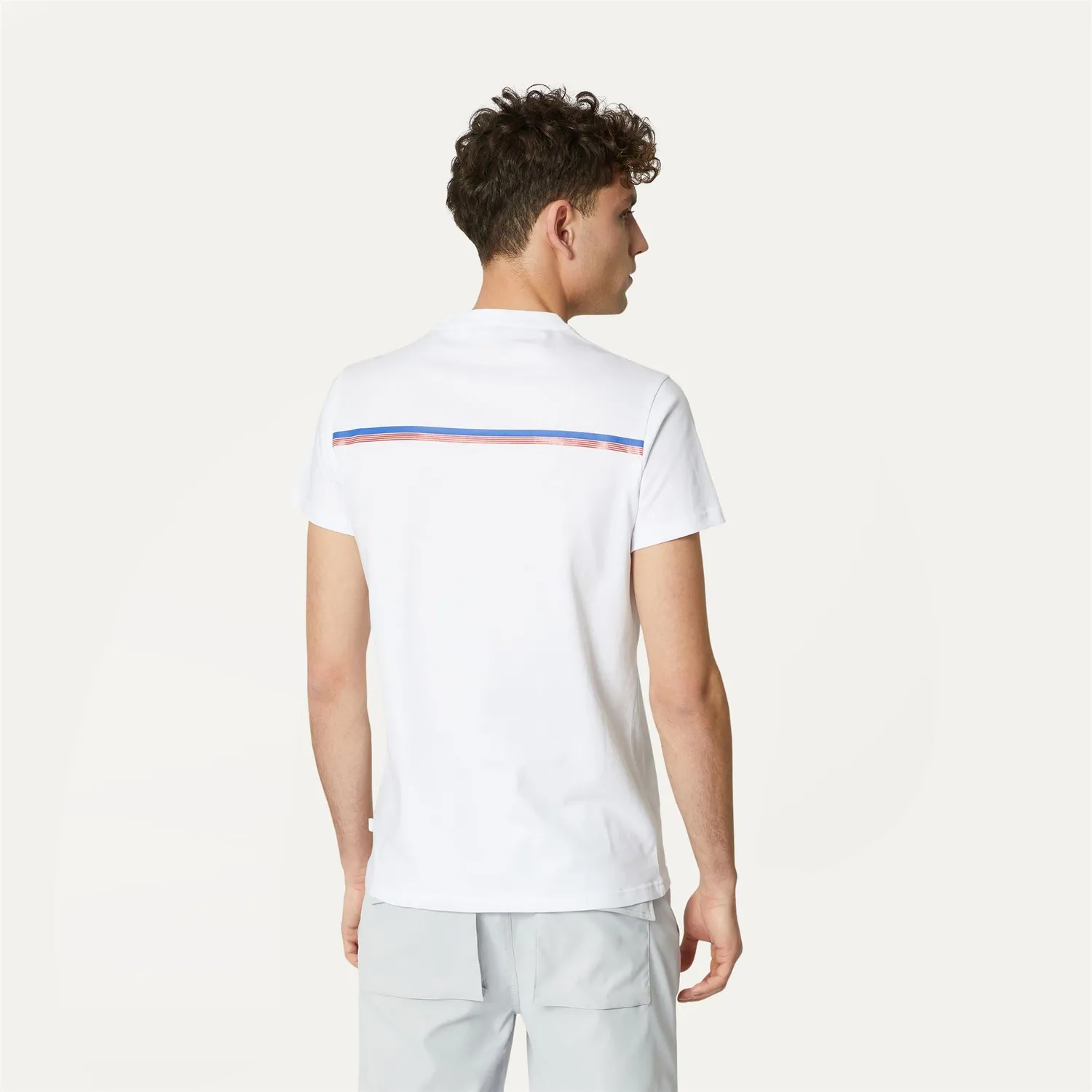 K-Way Odom Logo Stripes tricou barbati White bumbac