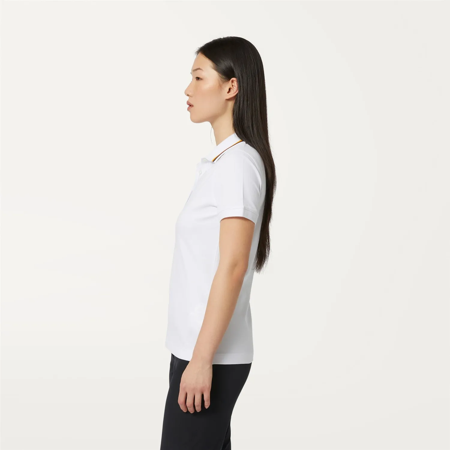 K-Way Jeannine polo damă alb bumbac stretch