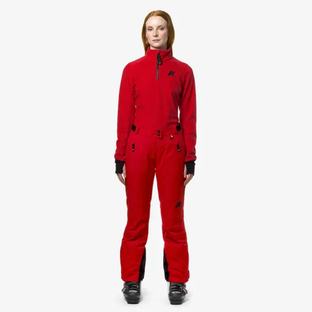 K-Way Bonneval Micro Twill pantaloni schi dama rosii