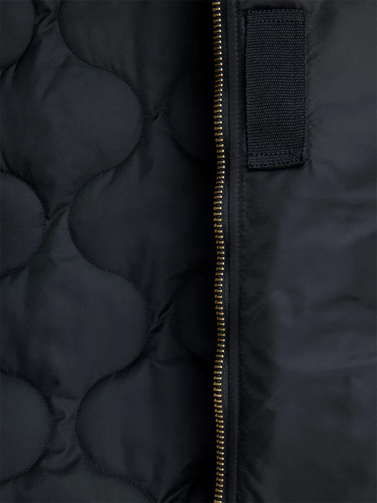 Alpha Industries B-15 Mod geaca bomber negru guler blana