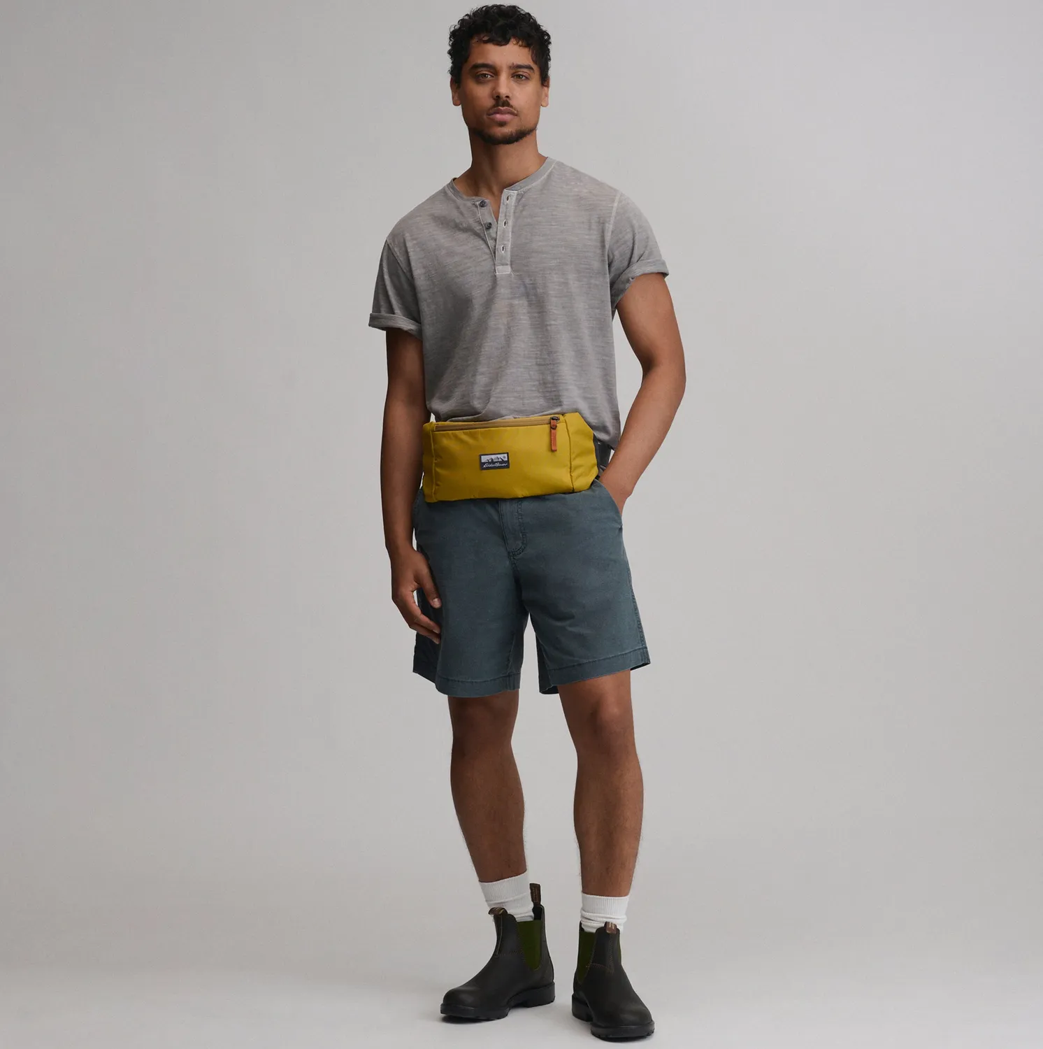 Eddie Bauer Sunwashed tricou henley Palm bumbac