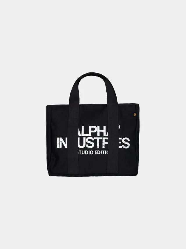 Alpha Industries Studio Tote geanta neagra bumbac 22L
