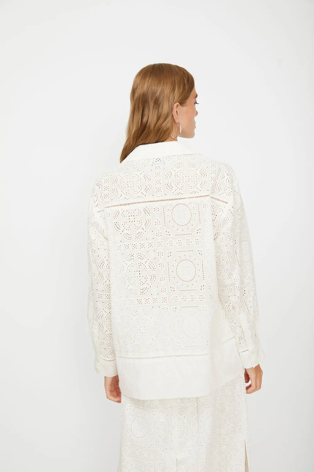 Isabelle Blanche camasa alba bumbac broderie englezeasca