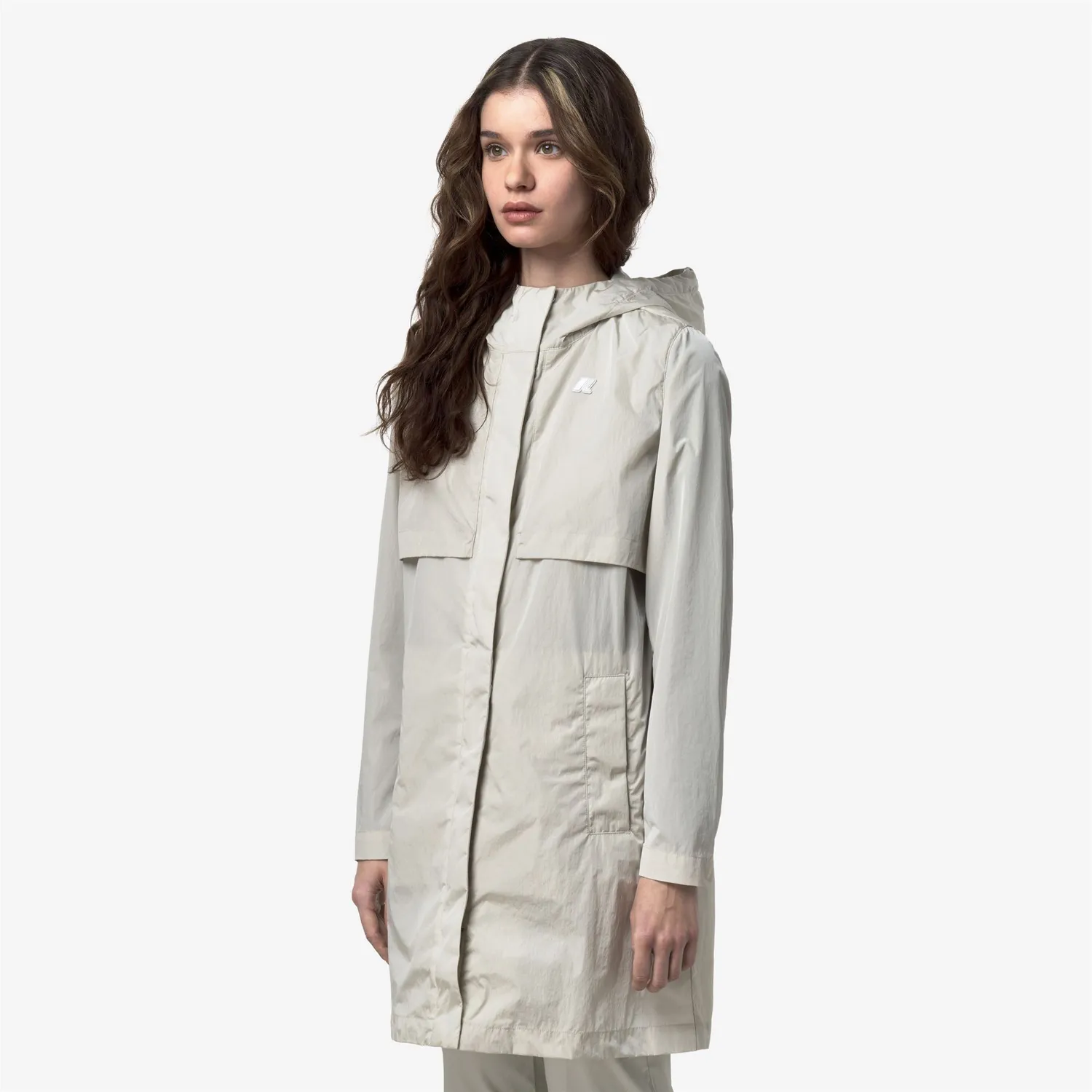 K-Way Sophilene Satin geaca dama bej lucioasa