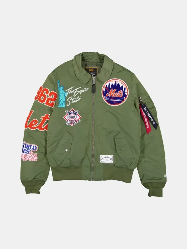 Alpha Industries MA-1 New York Mets geaca bomber verde călduroasă