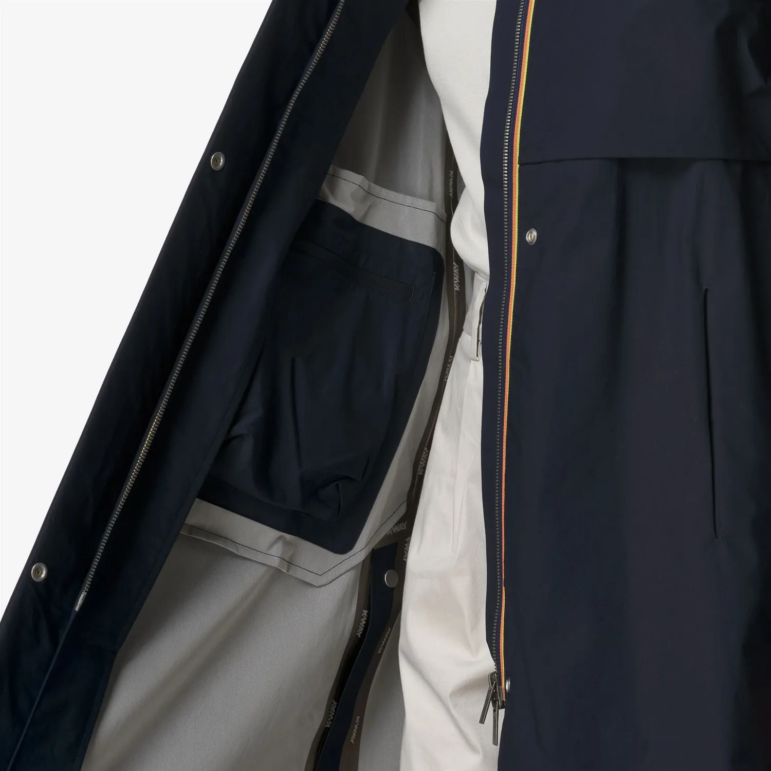 K-Way Jesy 3L Poplin palton dama Blue Depth-Beige lung