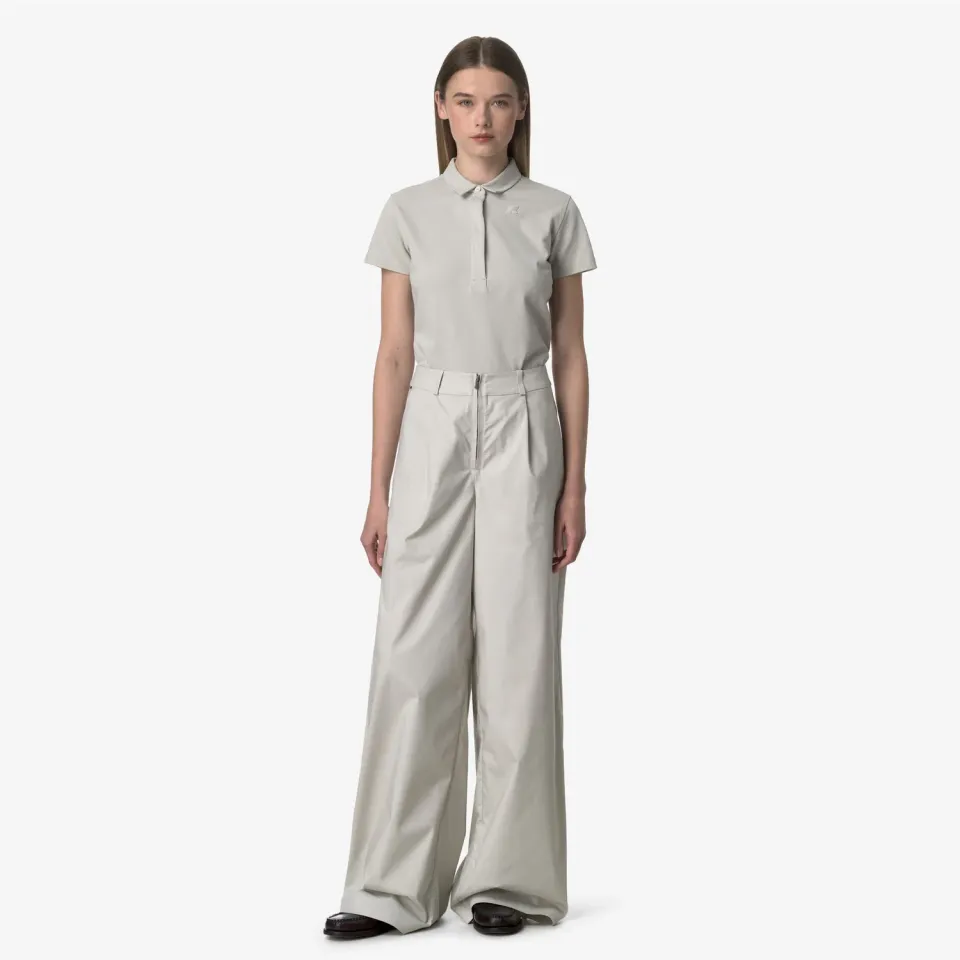 K-Way Pigalle Soft Denim pantaloni dama bej palazzo