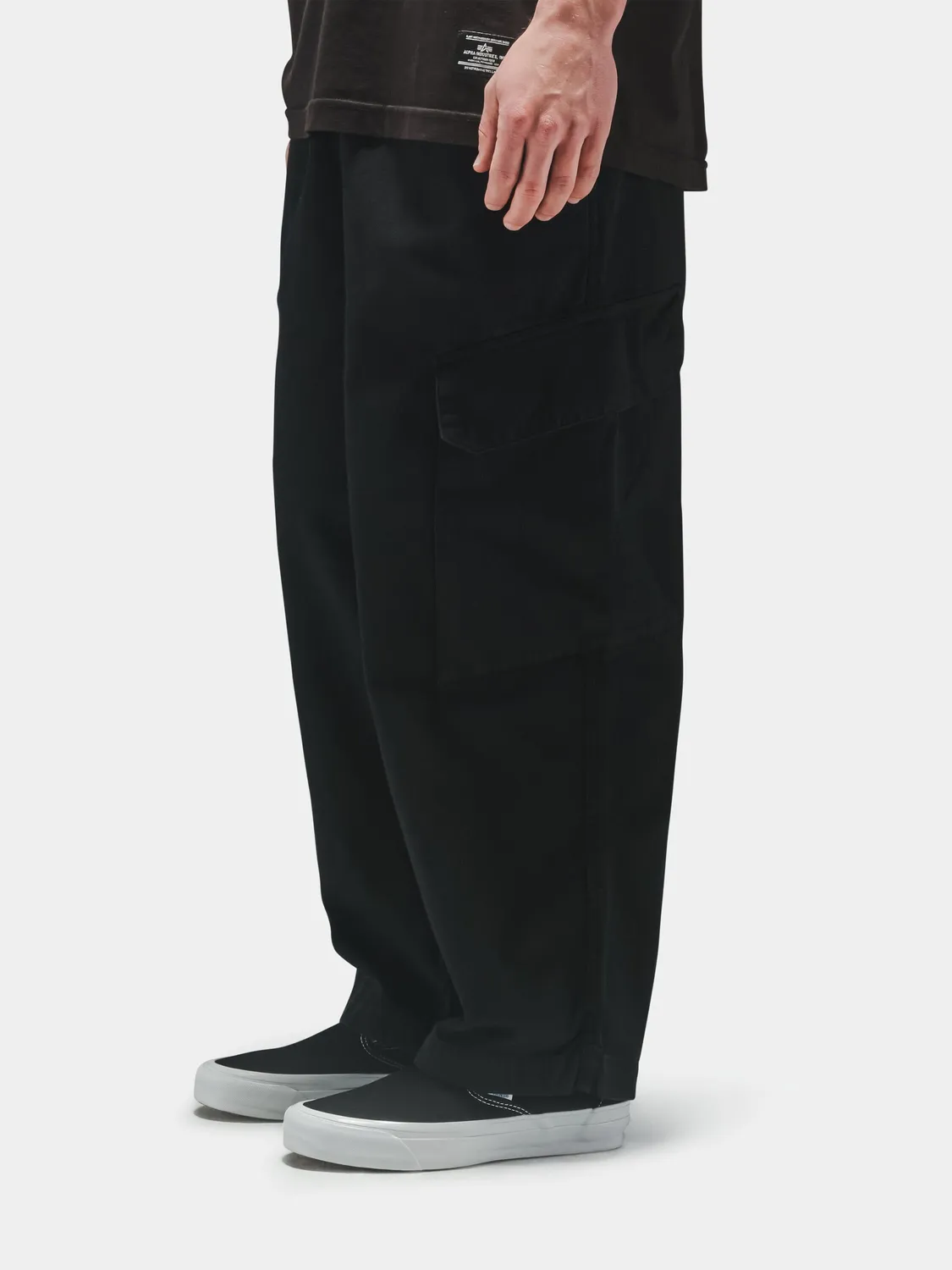 Alpha Industries Cargo Cotton pantaloni Black bumbac