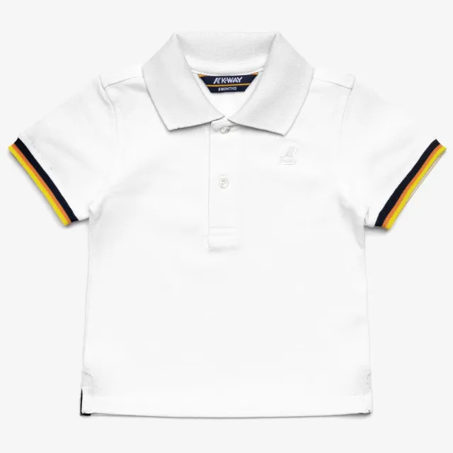 K-Way Vincent polo copii alb bumbac stretch