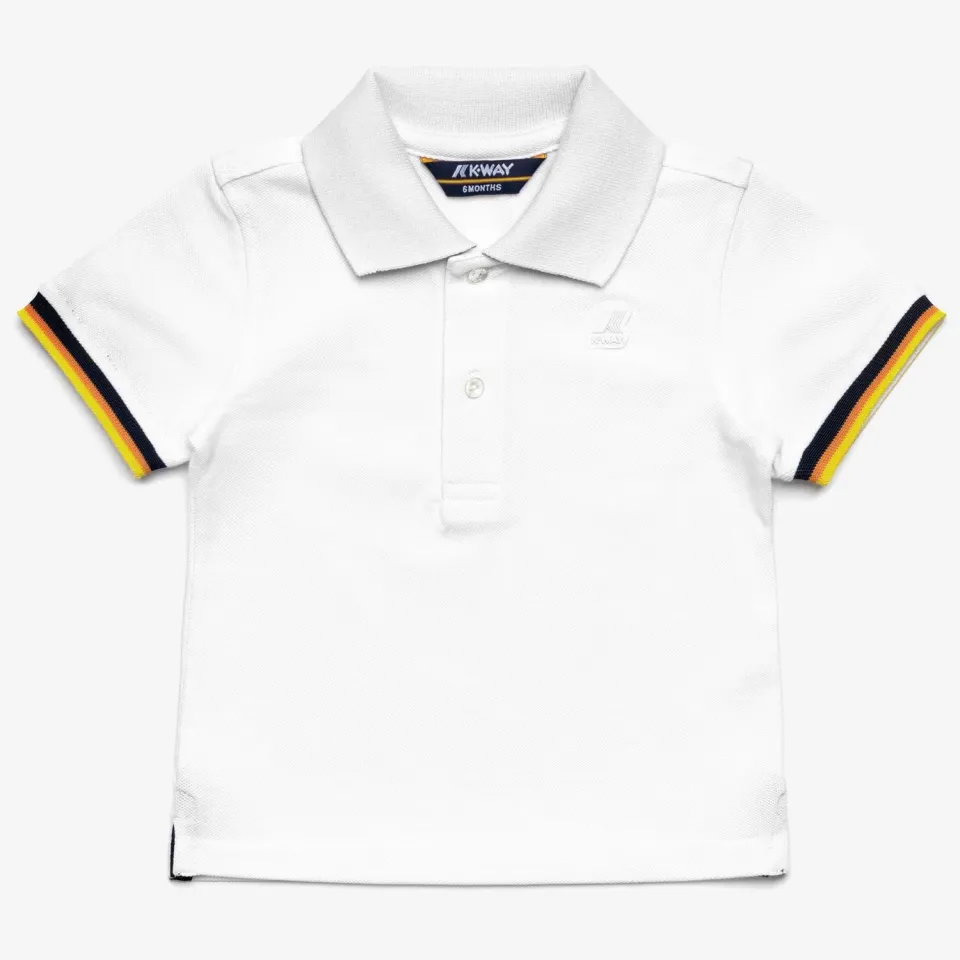 K-Way Vincent polo copii alb bumbac stretch