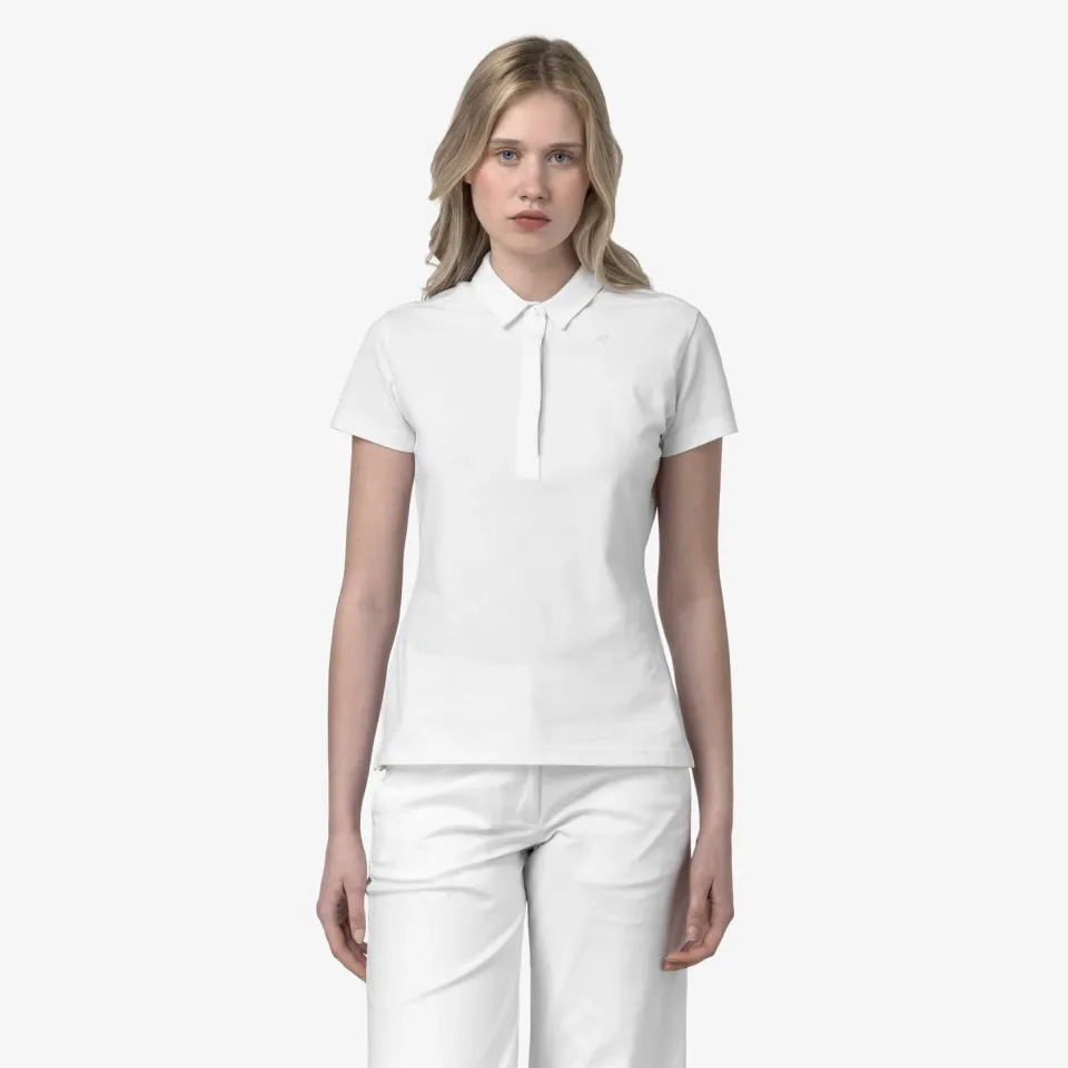 K-Way Amedea Pique Slim polo damă alb bumbac