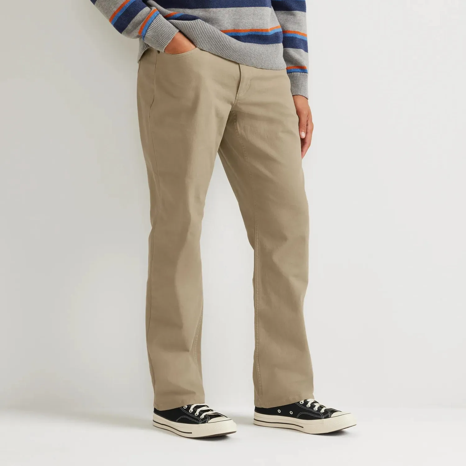 Eddie Bauer Mountain Flex Classic Fit Canvas 5-Pocket pantaloni Carbon