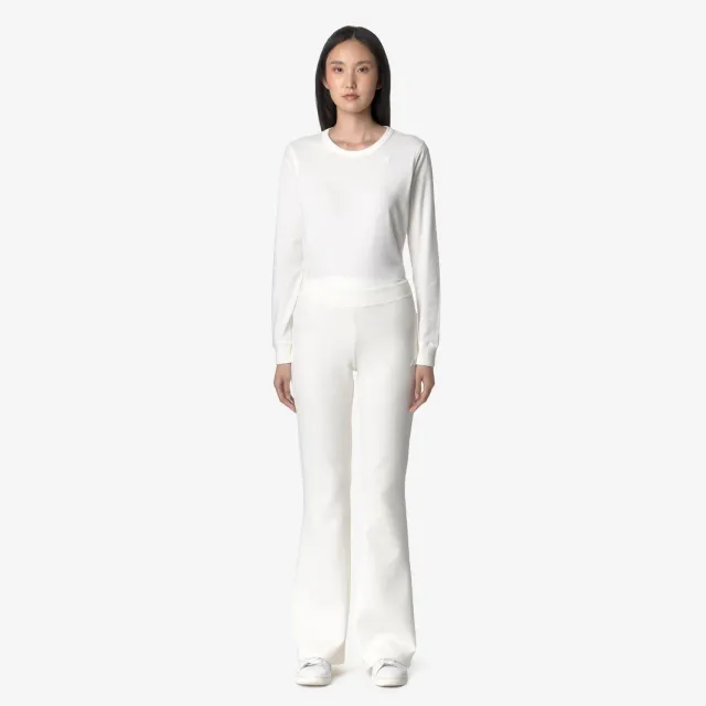 K-Way Jenny pantaloni sport damă albi evazați