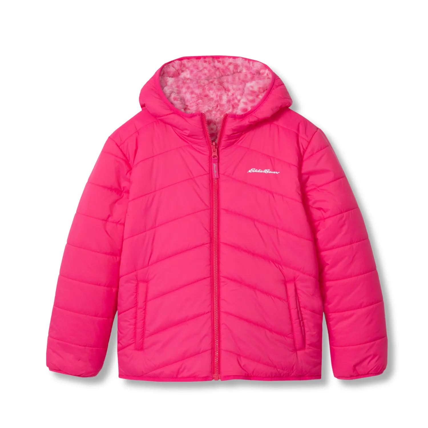 Eddie Bauer Deer Harbor geacă fete reversibilă cu glugă