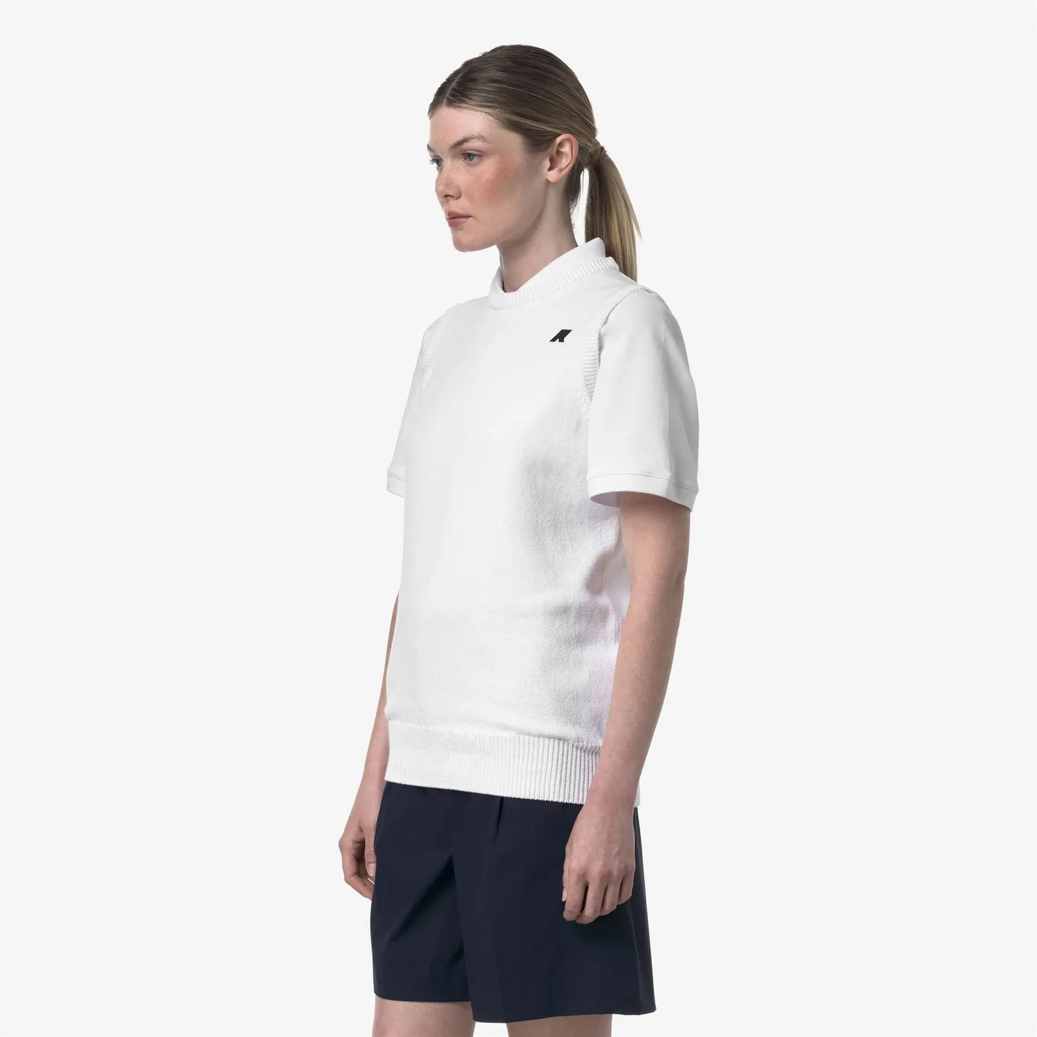 K-Way Jeano Mix Cotton Golf K6132HW vestă albă bumbac