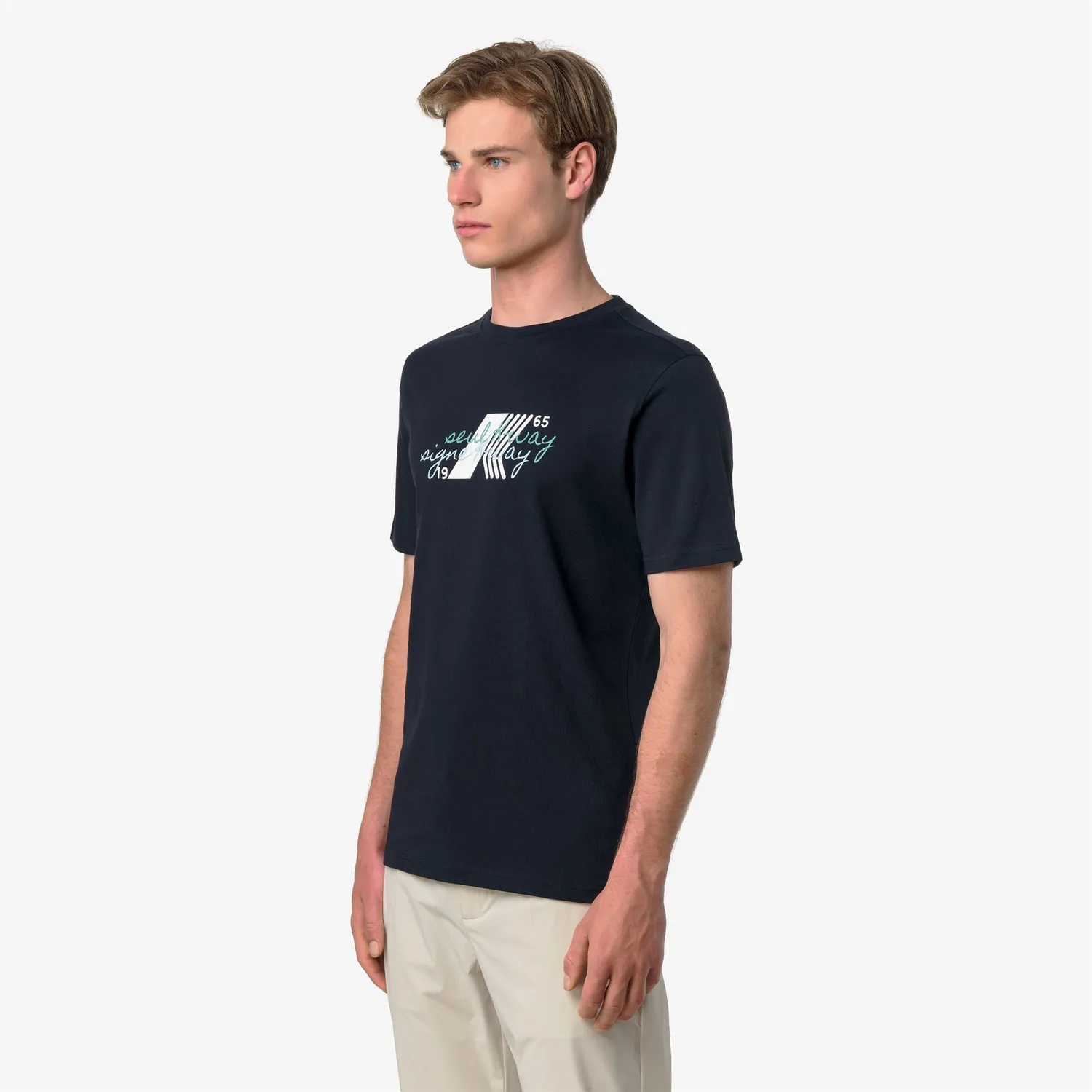K-Way Odom Jersey tricou barbati albastru bumbac
