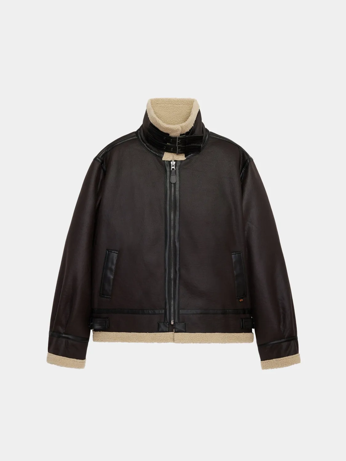 Alpha Industries Mouton B-3 geacă aviator neagră groasă